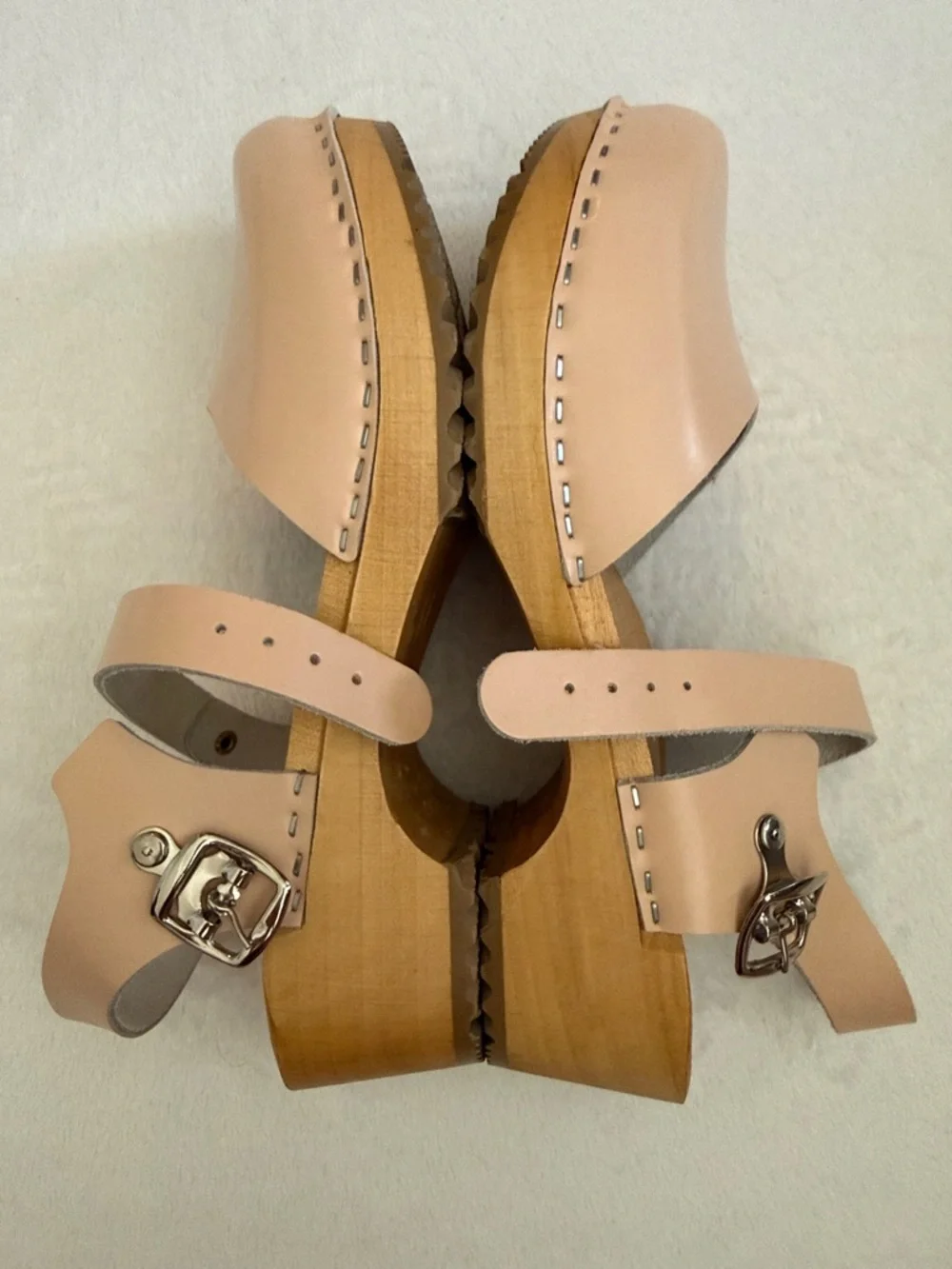 Bjork | Alma Swedish Comfort Wood Clog Leather Sandals Nude (EU 38 / US 7.5-8) - Picture 11 of 16